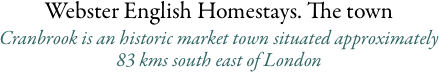 Webster English Homestays. The town